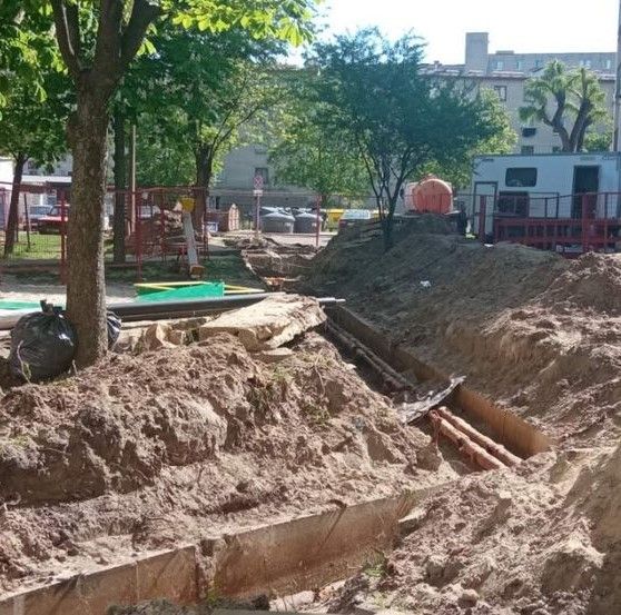 Замена труб по улице Молодогвардейской